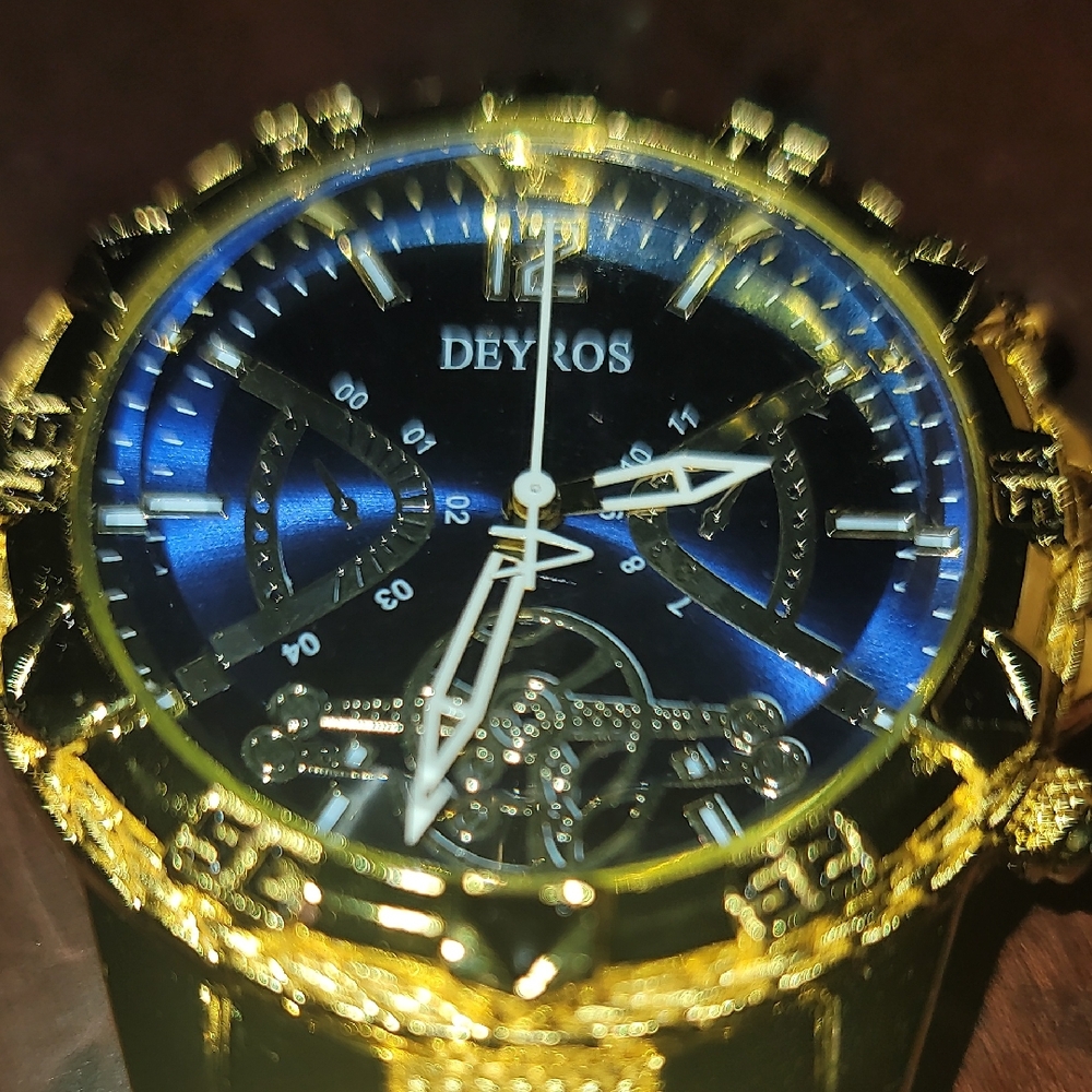 Gold and Blue Men's Watch